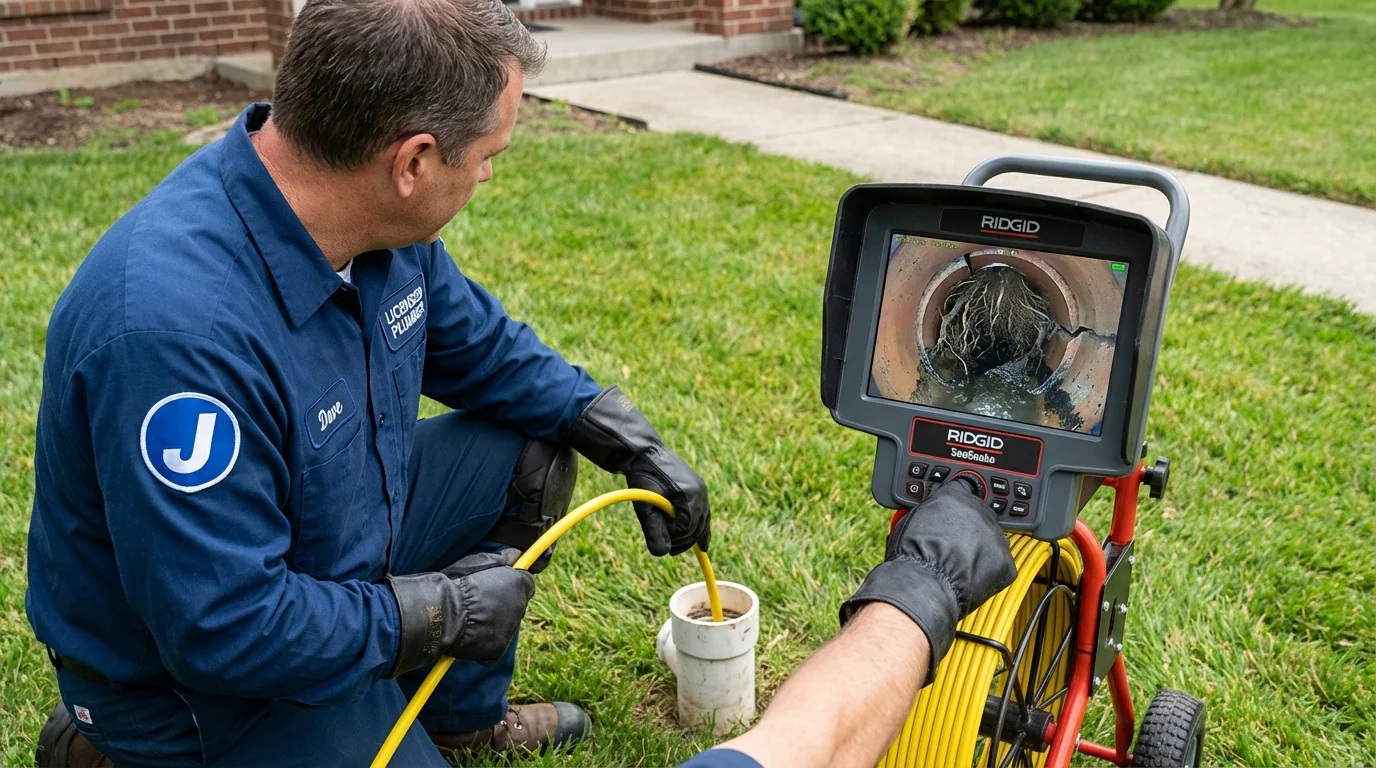 Sewer camera inspection being performed by Johns Plumbing LLC in Parkin