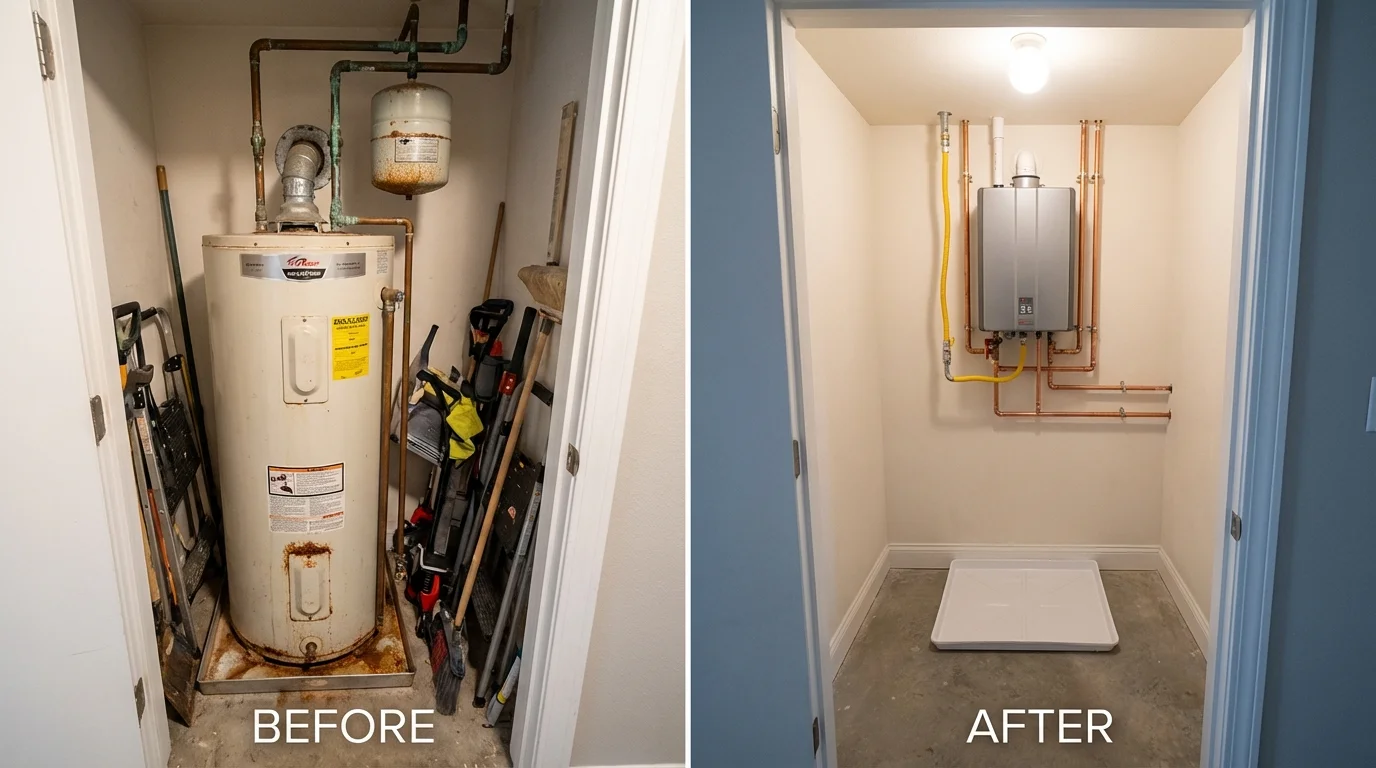 Tank water heater versus wall-mounted tankless unit comparison for Parkin, AR homeowners